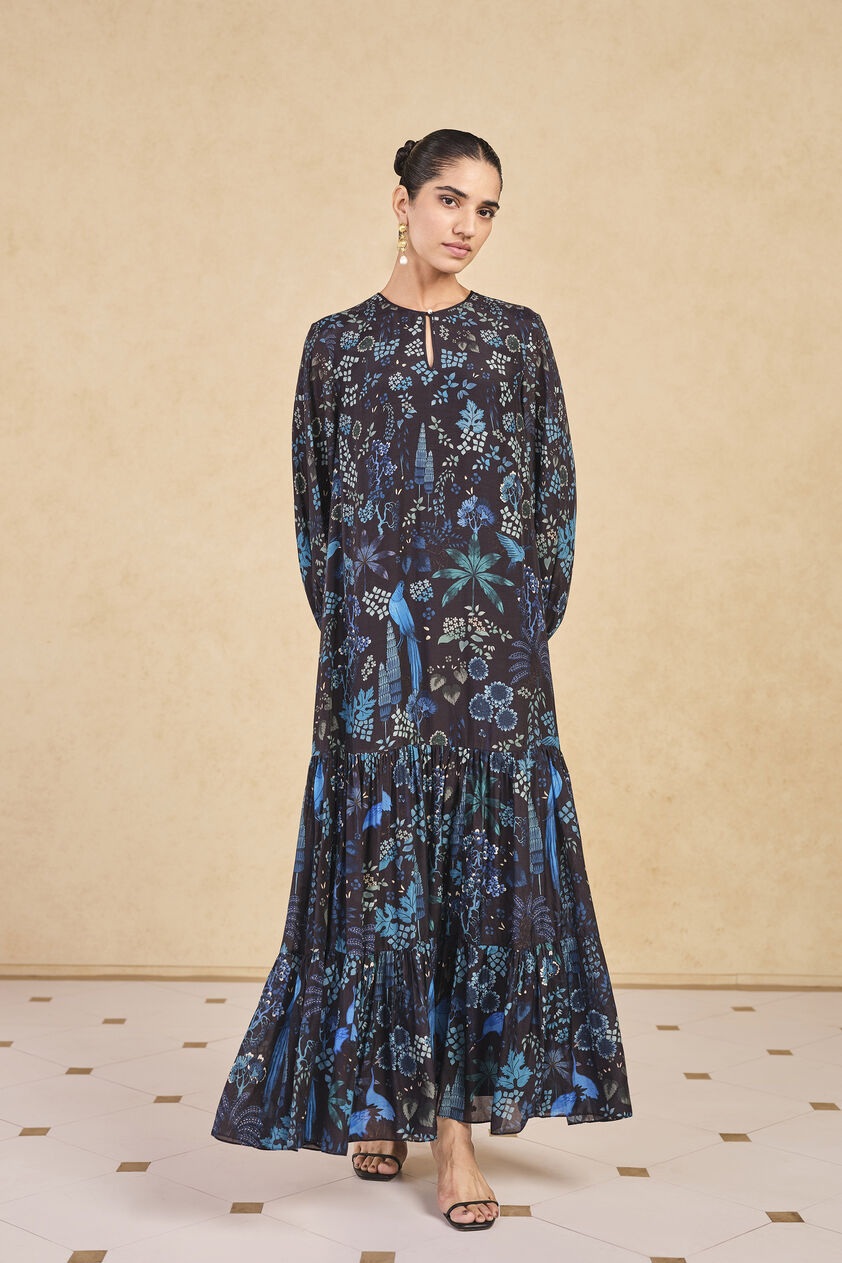 Avis Printed Kaftan - Blue, Blue, image 4